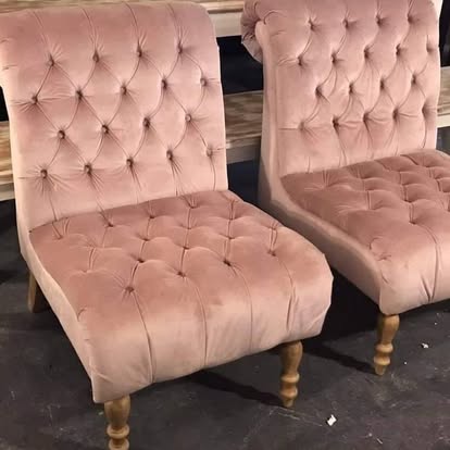 Blush high-back chairs