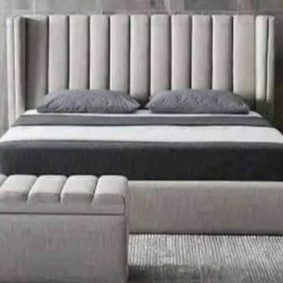 Channelled upholstered bench