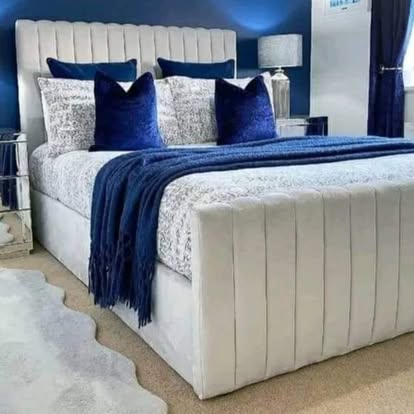 Panelled upholstered bed