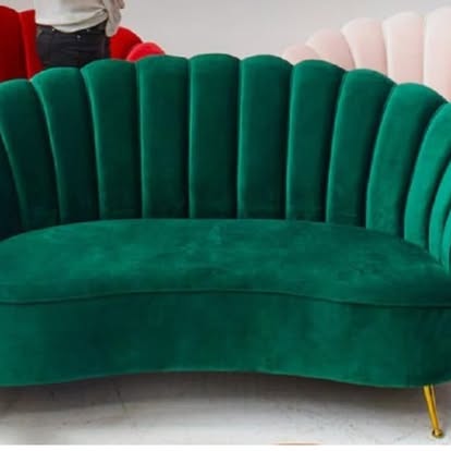 Emerald scallop sofa